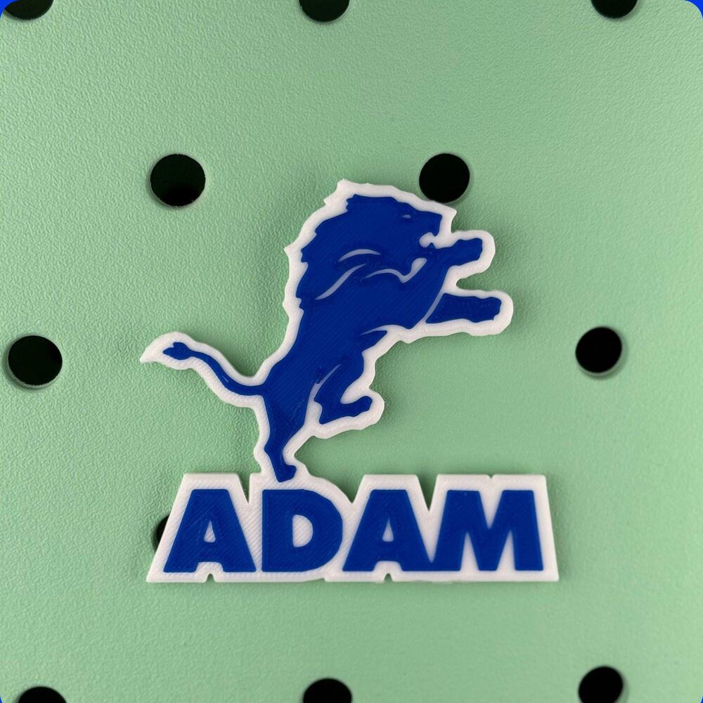 Personalized Detroit Lions Bogg Bag Name Tag, Lions Bogg Bag Charms